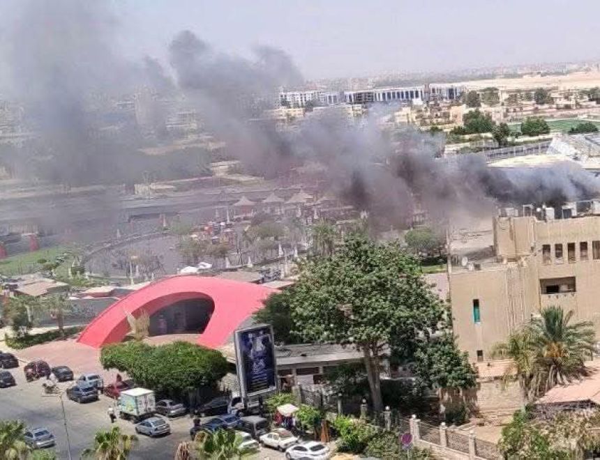 حريق بالمبني الإداري بمقر النادي الأهلي في مدينة نصر