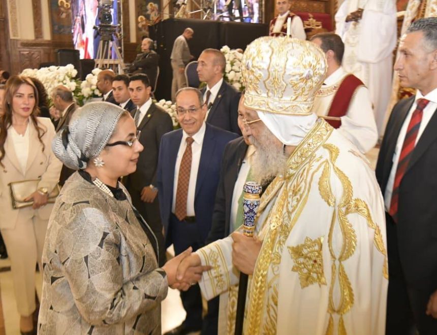 رئيسة المجلس القومي للمرأة من قداس عيد القيامة: مصر ستبقى رمزًا للتعايش والوحدة الوطنية