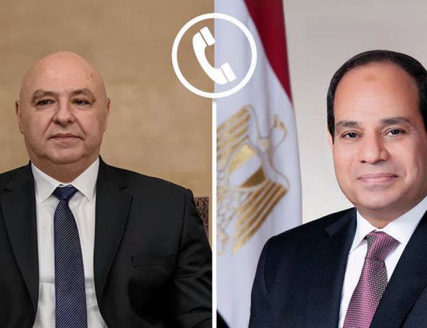 الرئيس السيسي يتلقى اتصالاً هاتفياً من رئيس الجمهورية اللبنانية