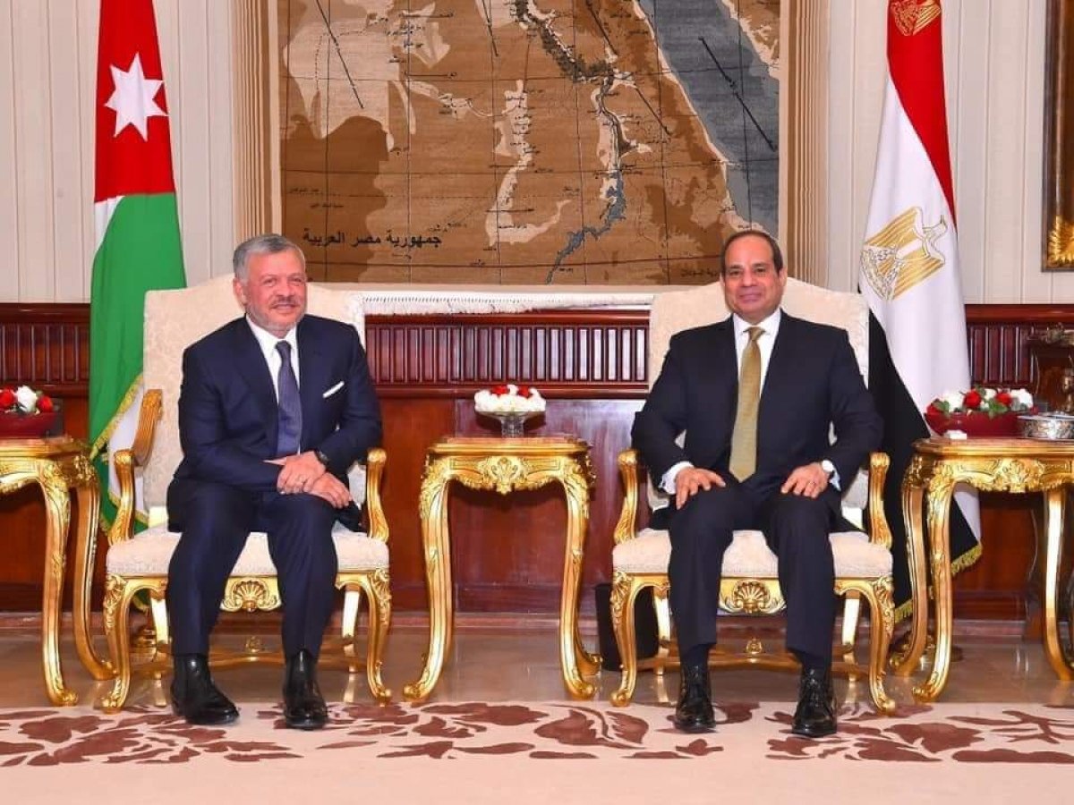 الرئيس عبد الفتاح السيسي رئيس جمهورية مصر العربية والسيدة قرينته يستقبلان جلالة الملك عبد الله الثاني عاهل الأردن وجلالة الملكة رانيا العبد الله