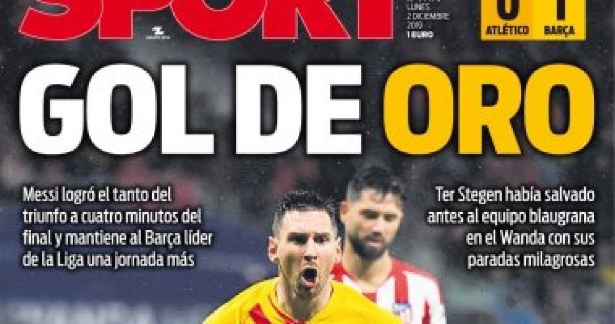 "هدف من ذهب".. الصحافة الإسبانية تحتفل بميسي قاهر اتلتيكو مدريد