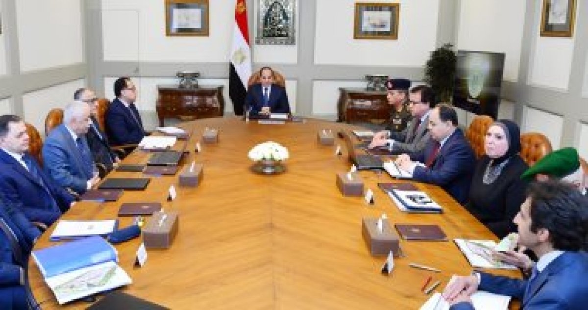 لقاءات السيسي مع الحكومة لمتابعة عدد من القضايا والملفات