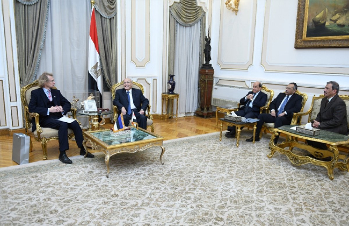 استقبل الدكتور محمد سعيد العصار وزير الدولة للإنتاج الحربى ساندر سون سفير إستونيا بالقاهرة