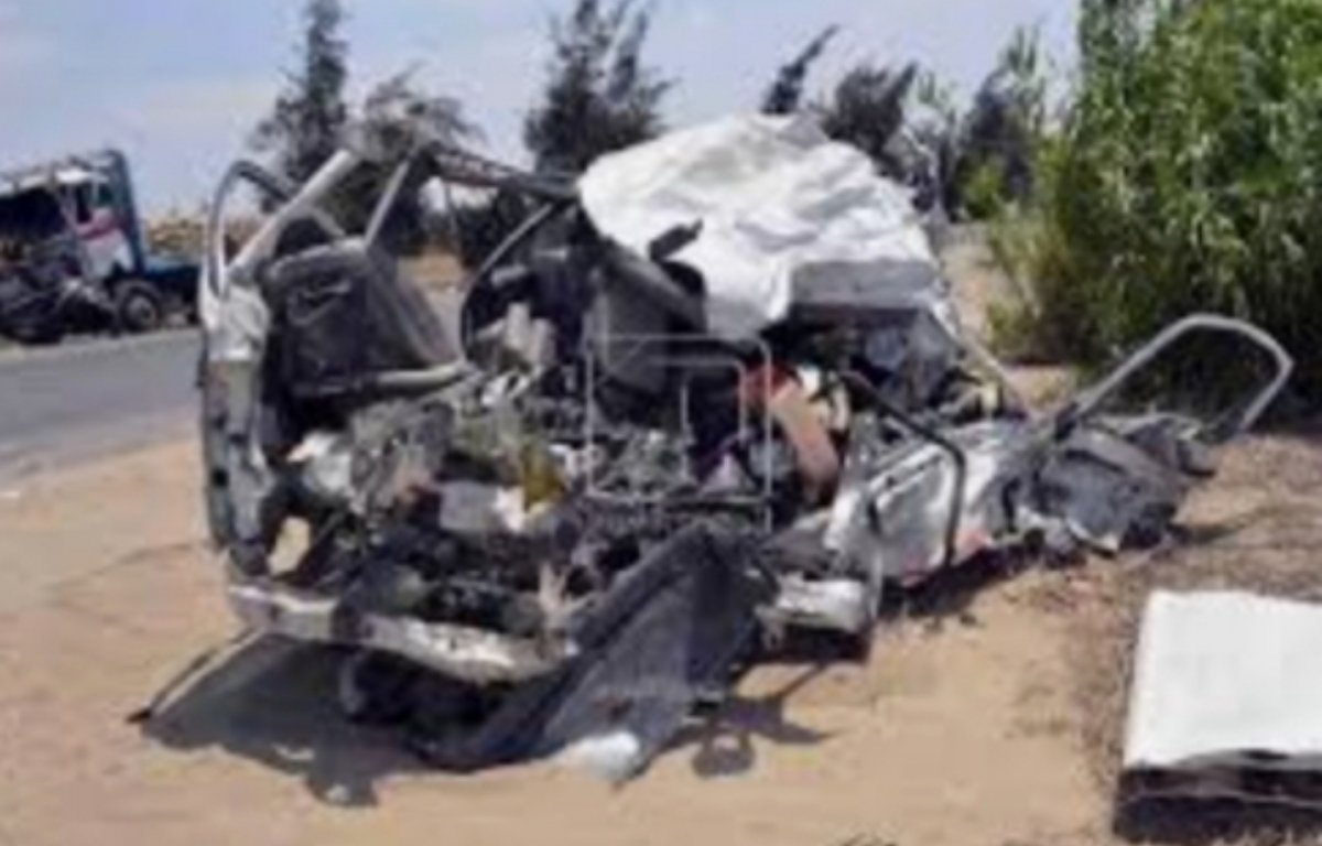 إصابة ٤ أشخاص في طريق طنطا 