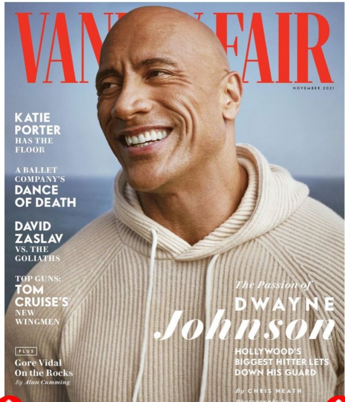 ذا روك يظهر علي غلاف مجلة VanityFair معلقاً عليها "يحدث مرة واحدة"