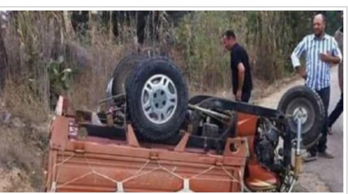 إصابة ٣ أشخاص بسبب إنقلاب تروسيكل علي طريق قلين