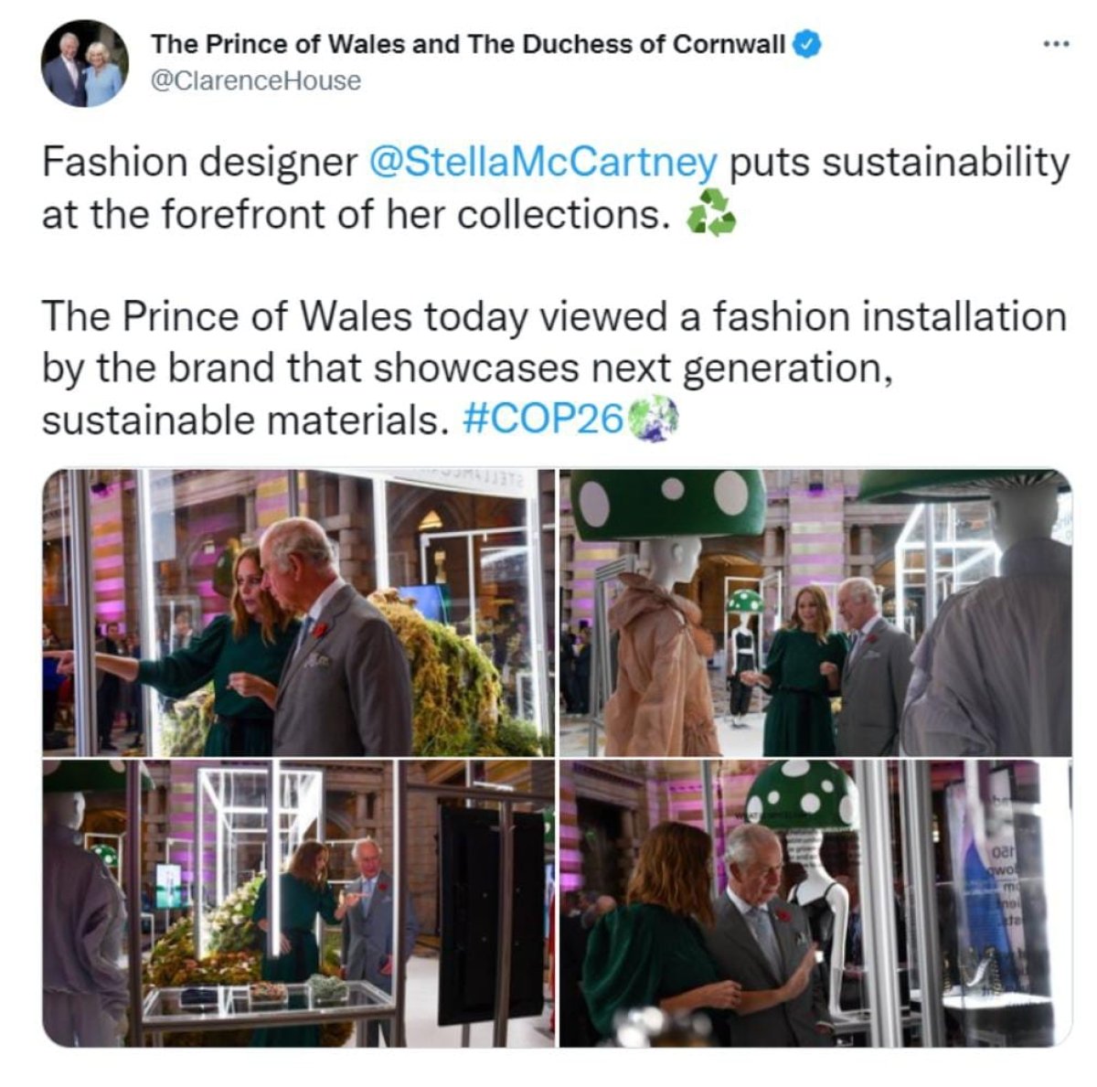 يحتفى ولى عهد بريطانيا بالازياء و قائلا هي الاستدامة