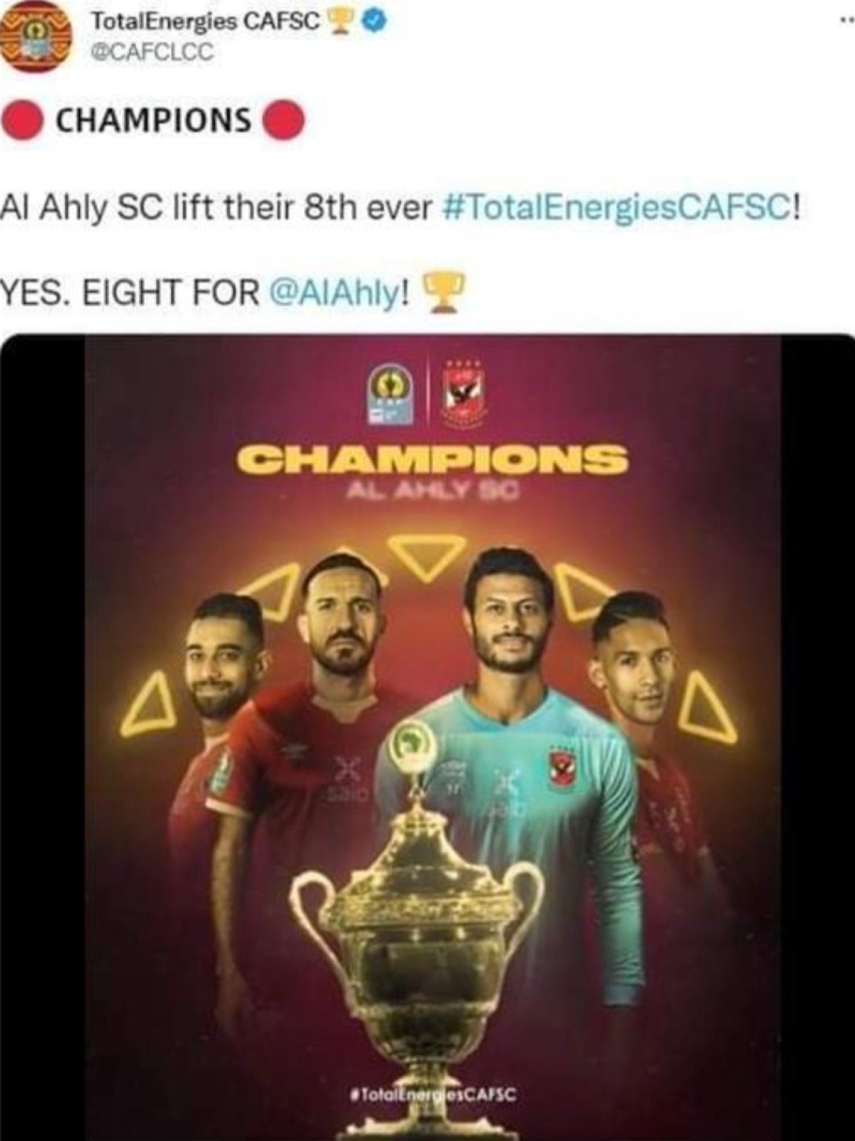 المارد الأحمر بطل السوبر الأفريقي للمرة الثامنة و الثانية على التوالي 