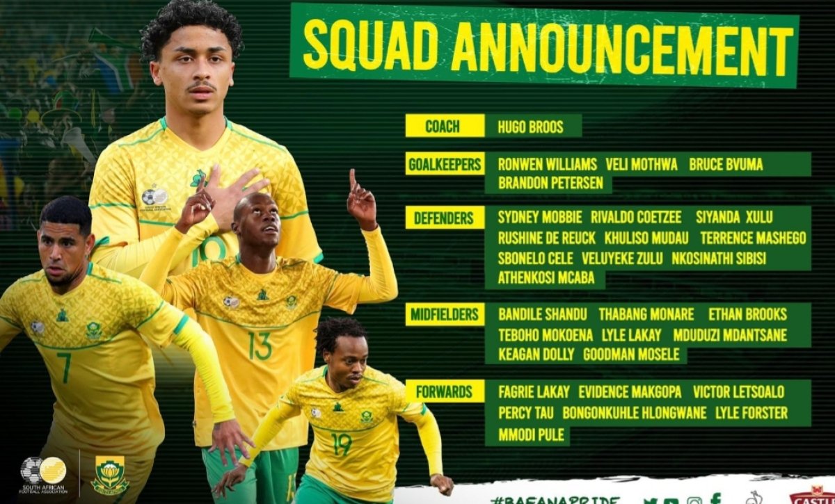 انضمام لاعبي بيراميدز و الأهلي إلي منتخب جنوب أفريقيا 