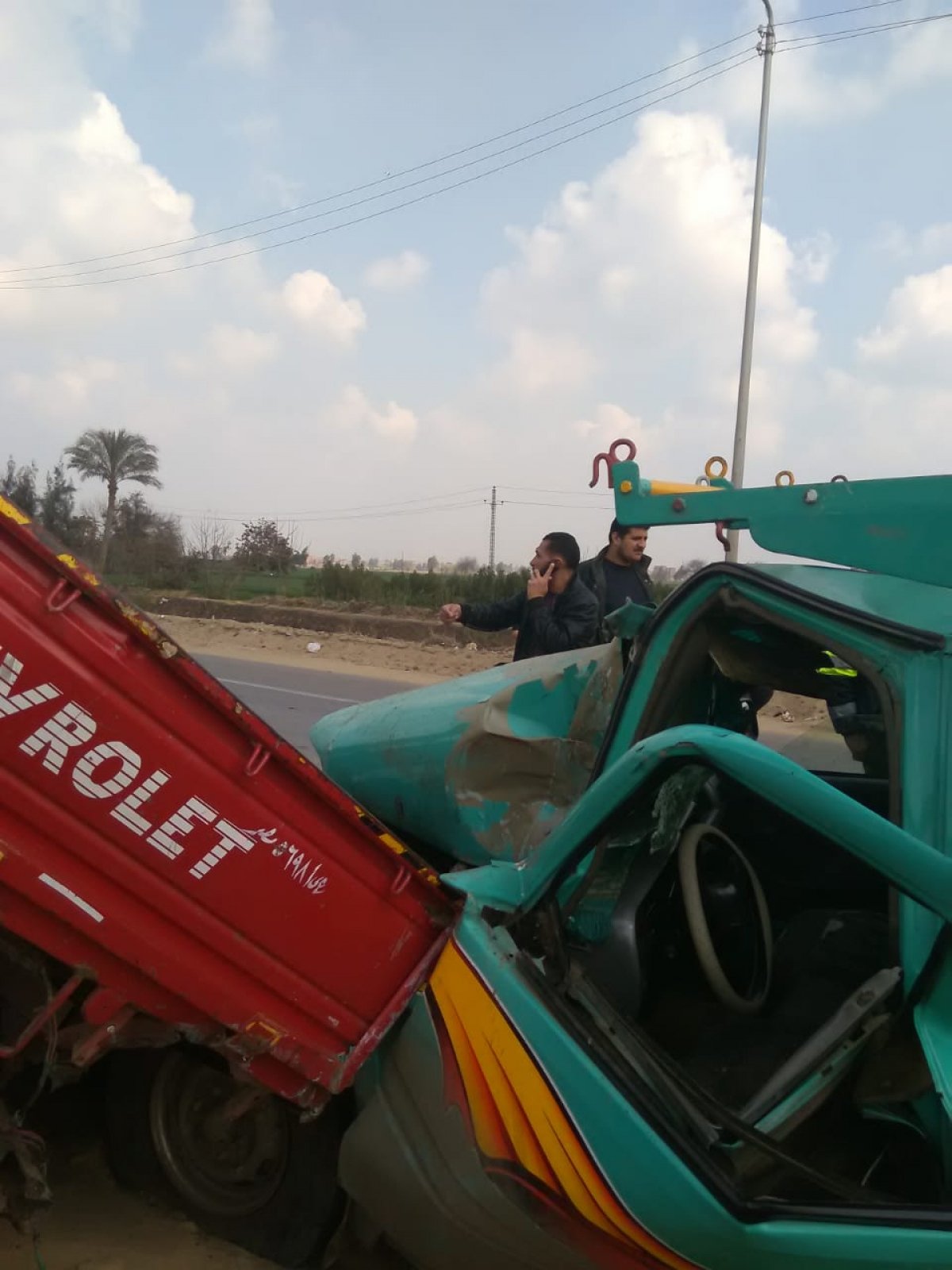 حادث مروع  منذ قليل على طريق بلبيس 