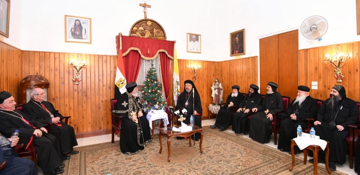 بطريرك الأقباط الكاثوليك خلال قداس عيد الميلاد : نهنئ الرئيس لاختيار الشعب له لمواصلة العمل لخير بلادنا