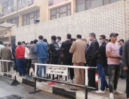 أطول طابور فى لجنة الجامعة العمالية بمدينة نصر