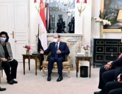 السيسى يلتقى رئيس شركة "نافال" الفرنسية لبناء السفن والقطع البحرية العسكرية