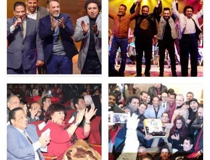 نجوم سيرة حب يحتفلون بالتجديد للمخرج د  عادل عبده 