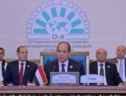 نص كلمة الرئيس السيسى بالجلسة الثانية لمؤتمر الدول الثمانى النامية حول غزة ولبنان