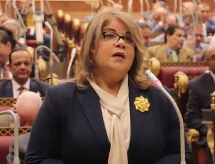 فيبى فوزى وكيلة مجلس الشيوخ  تنعى رئيس حزب حماة الوطن