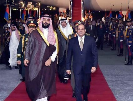 مظاهرة حب بالقاهرة في استقبال الأمير محمد بن سلمان ولي عهد السعودية