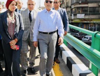 محافظ القاهرة يتفقد أعمال تطوير كوبري أحمد سعيد المعدني