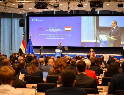 نص كلمة الرئيس السيسي خلال مشاركته في الحدث الاقتصادي المصاحب للقمة المصرية الأوروبية الأولى